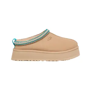 UGG Tazz Slipper Driftwood White Pepper Women's Platform Slipper 1122553-DRF Authentic Original Fuzzy Cozy Warm Beige Brown Tan Shoe