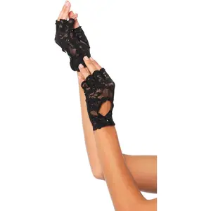 Leg Avenue Women's Lace Keyhole Fingerless Gloves