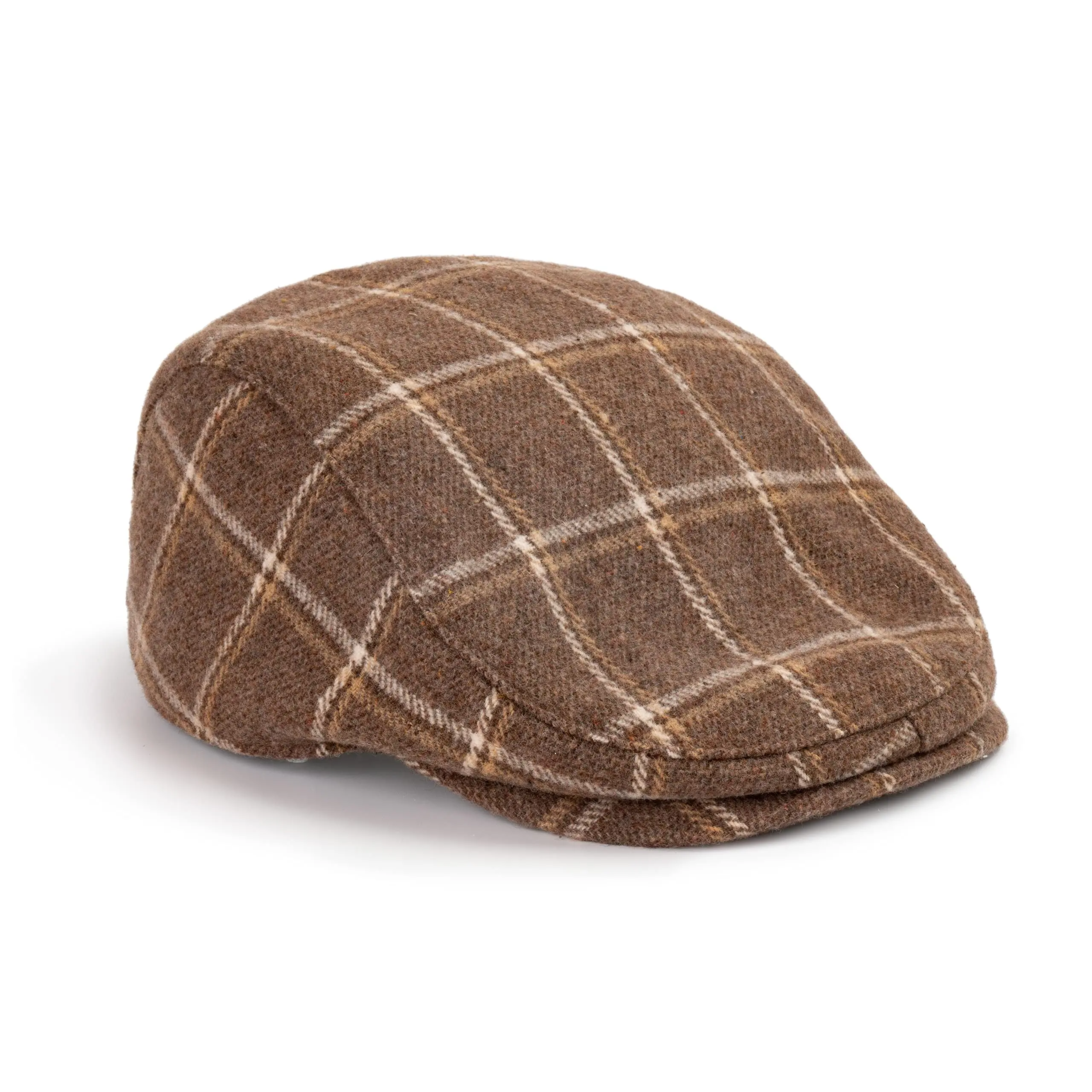 The Heritage Boston Scally Cap - Light Brown with Tan/White Plaid