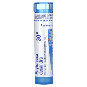Boiron Phytolacca Decandra, 30C, Sore Throat Relief, Approx 80 Pellets
