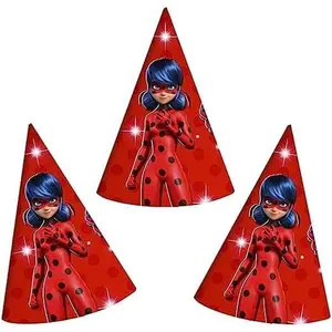 Miraculous Ladybug Birthday Paper Hats - Set of 10, Perfect for Superhero Themed Parties!