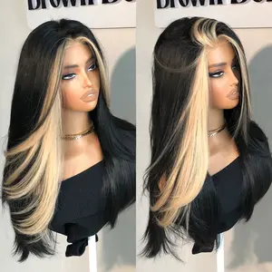 BrownBomb 13x6 HD Lace 24 Inches Glueless Wearable Layered Wig Suitable for Women Pre Plucked Pre Cut With Bangs Hair is Voluminous Layered and Breathable Suitable for Daily Work Parties Holiday gifts and Summer Vacations