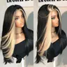 BrownBomb Women's 13x6 HD Lace Front Synthetic Wig, 24in Glueless Natural Straight Pre-Plucked Pre-Cut with Bangs, Voluminous Layered Breathable Wig for Daily Work, Parties, Accessories Adults Female, Synthetic Wigs