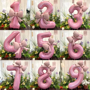 Number Shaped Foil Balloon Set 32-Inch Party Decor Birthday Wedding Durable Design Perfect for Adding Celebration Atmosphere