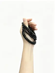 1pc Natural Gold Obsidian Beaded Bracelet, 6mm Round Beads, Handmade Gemstone Jewelry for Women and Men