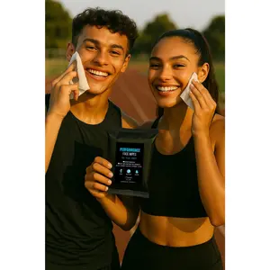 Performance Face Wipes – Cooling, Acne-Fighting Wipes for Teens & Athletes (20 Count)