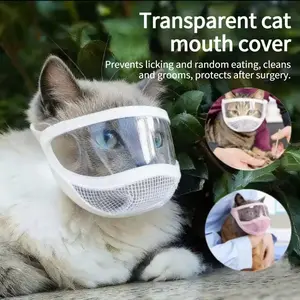 Pet transparent cat eye mask - anti-bite protection, cleaning face mask, breathable, wide field of vision, pet head cover. Anti-bite, anti-licking, anti-overeating, cleaning and beautifying, post-operative protection.
