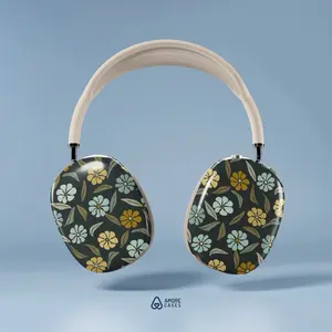 Boho Floral AirPods Max Case Lightweight Hard Shell Cover Glossy Finish Snap On Protective Case AirPods Max Cover AirPods Max Accessories