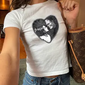 Retro Frankenstein and Bride Graphic Shirt Baby Tee