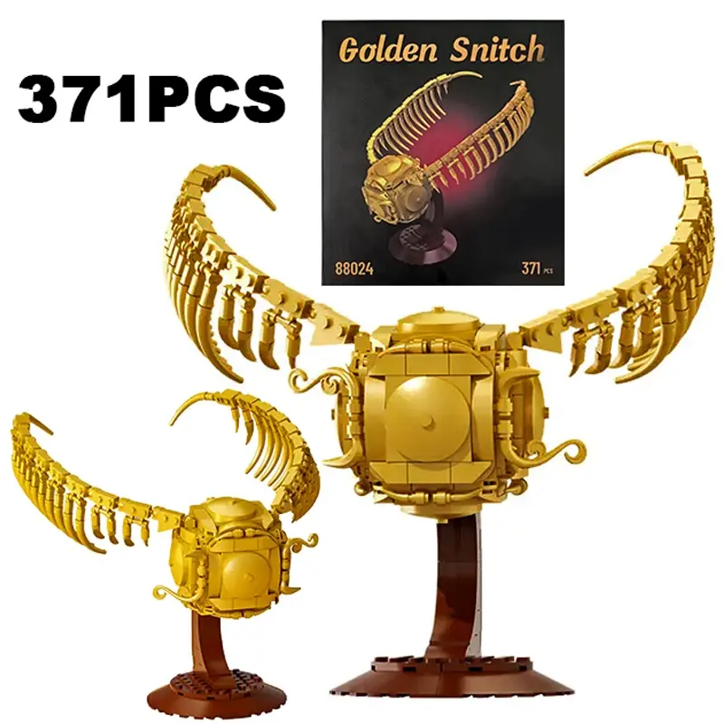 371PCS Creative Hogwarts Magic School Quidditch Match Golden Snitch Building Block Sets, Magic Fly Ball Toys, Gift for Kids