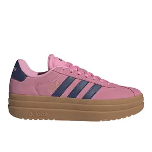 adidas Womens Vl Court Bold Lace Up Sneakers Shoes Casual - Pink