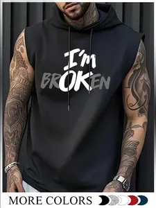 I’m BROKEN Rebel Hardcore Sleeveless Hoodie Vest | Shattered Edge Vibe 💔🔥💪