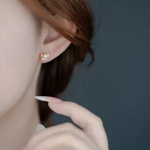 Pair of Stylish Minimalist Faux Rhinestone Moon Earrings for Women, Stylish and Versatile Casual Attire,Festival-giving