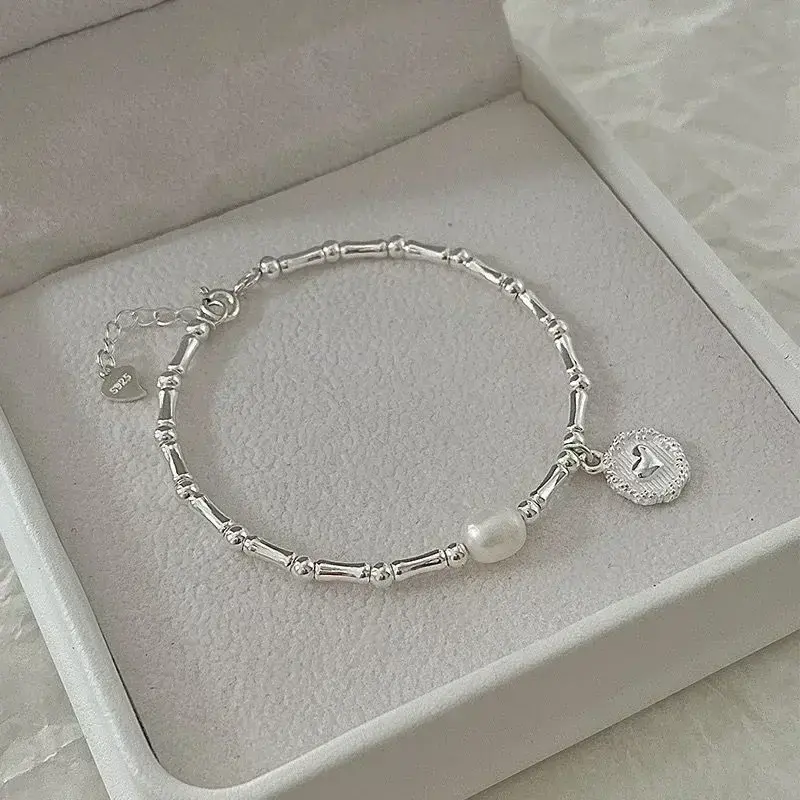 925 Sterling Silver Bracelet Partial Pearls Knots Bracelet for Women Fashion Luxury Design Bead Jewelry Charm Bracelet Gift