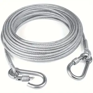 Multi-Functional Stainless Steel Rope, 2m/5m/10m Pet Leash, Rust-Resistant Outdoor Dog Lead, Thickened Chain for Small to Large Dogs