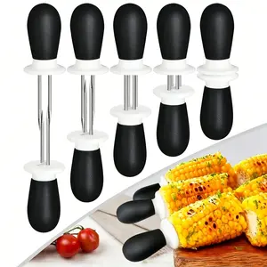 10 Pcs/5 Pairs Stainless Steel Corn Holders, Corn on the Grill & Cob Skewers, Interlocking Corn on the Cob Holders Set for Home Cooking BBQ Parties Camping, Dishwasher Safe Corn Skewers, Bright Color Corn Sticks for Easy & Fun Dining, BBQ, and Parties