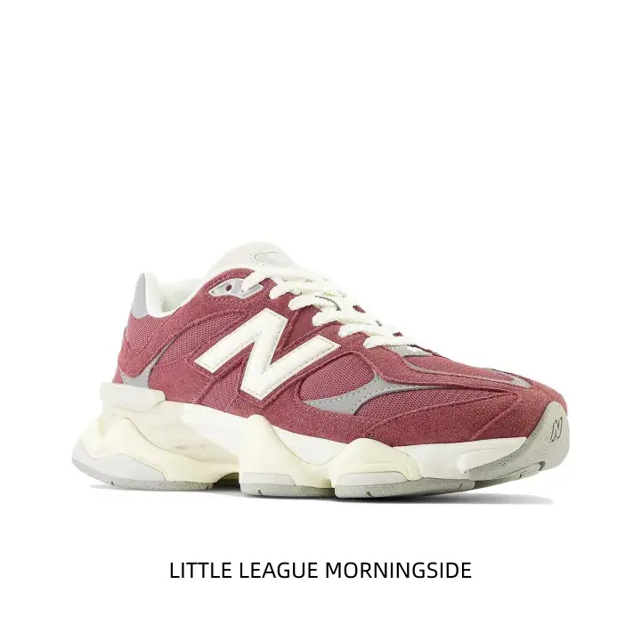 Burgundy Off White Retro Chunky Dad Sneakers Suede Mesh Patchwork Grey Decor Panels Sculpted Cream Cushion Sole Breathable Daily Street Trainers