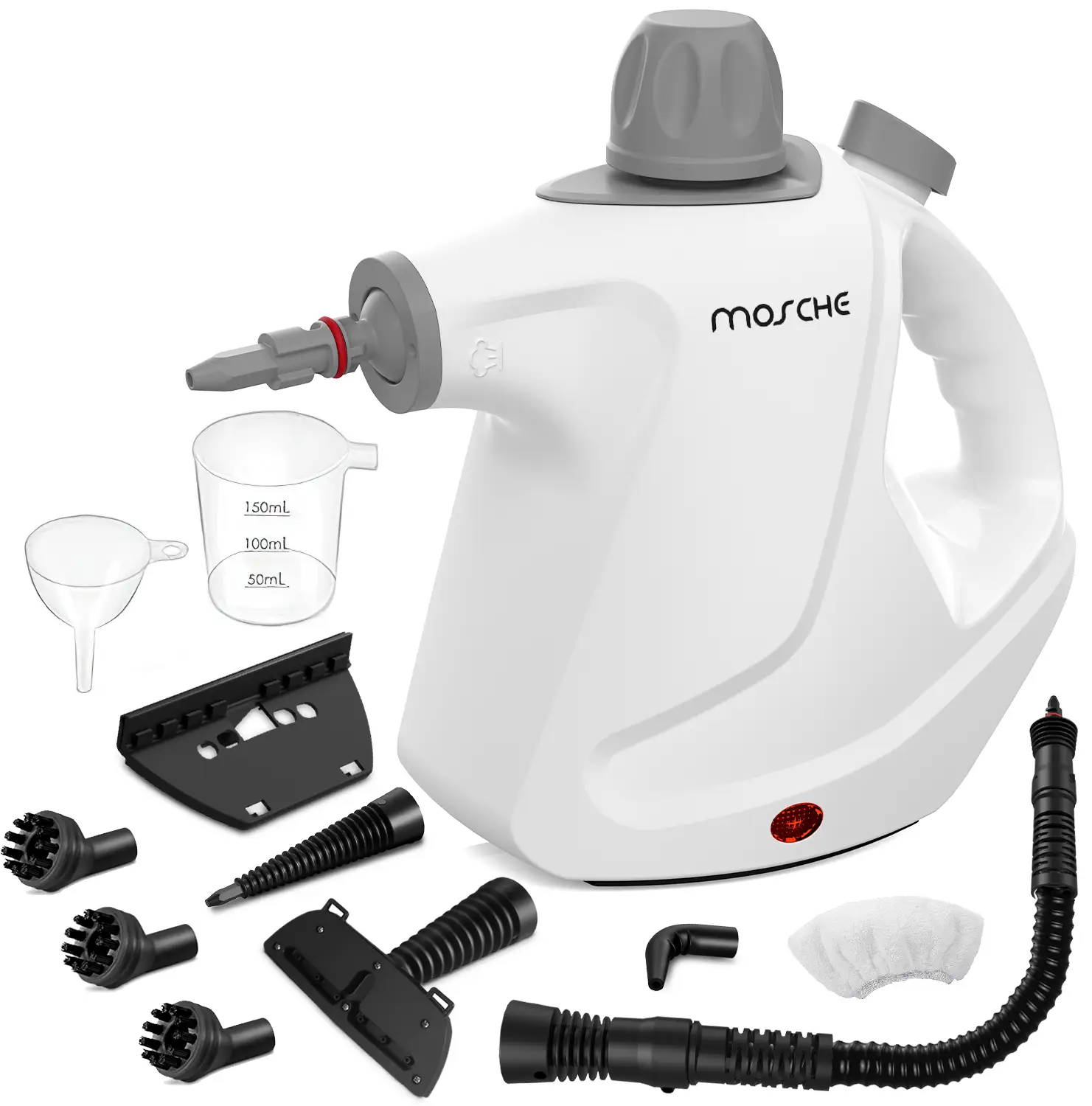 Multi-Surface Handheld Steam Cleaner with 11-Pieces Accessories, 15.2OZ All Natural Pressurized Steamer for Cleaning, Multipurpose Steam Cleaner for H