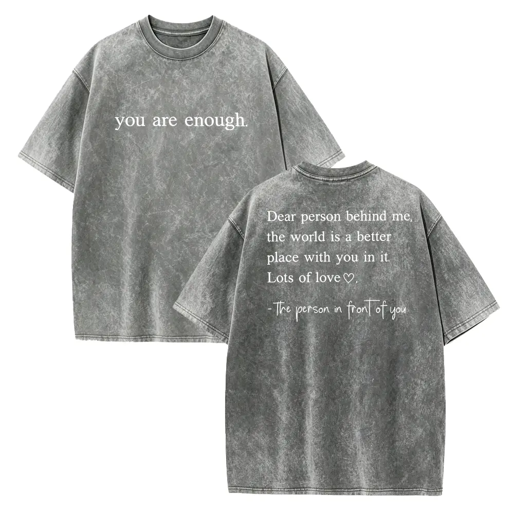 Men's Mental Health Awareness Cotton T-Shirt - Dear Person Behind Me Graphic, Casual Short-Sleeve Seamless Top, Shortsleeve