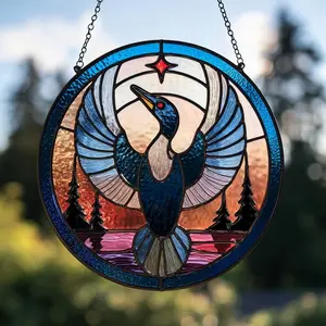 Wild Loon Bird Window Suncatcher, Lake Nature Hanging Decor