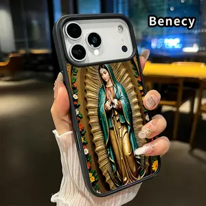 Magnetic Phone Case Supports Wireless Charging for iPhone 17 16  Pro Max Plus 15 14 13 12 11 Air E Divine Virgin Grace Pattern Non-Yellowing Silicone Transparent Acrylic Drop Protective Cover