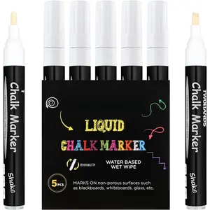 Liquid Chalk Markers for Blackboard,Chalkboard,Wet erase Markers Erasable, Windows,Glass, & Chisel Point,19530