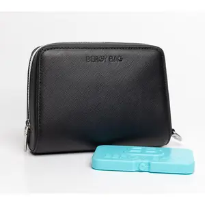 Bergy Bag Insulated Leather Cooling Zip Clutch