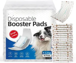 Disposable  Diaper Booster Pads XL - 40 Count,  Diaper Liners for Male and Female Dogs, Inserts Fit  Puppy Diapers - Pet  Bands and Male Dogs Wraps (Paws)