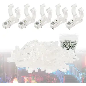 100PCS 1/2Inch LED Rope Light Clips with 200PCS Screws for Outside PVC Outdoor Rope Light Mounting Clips Hangers for Christams and Weddings YY002