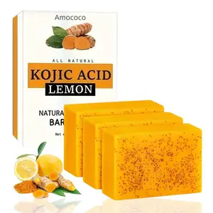 Turmeric & Kojic Soap, Natural Handmade Bath Soap, Exfoliating Soap for Body Wash, Body Care Product for Women & Men, Turmeric Soap Bar