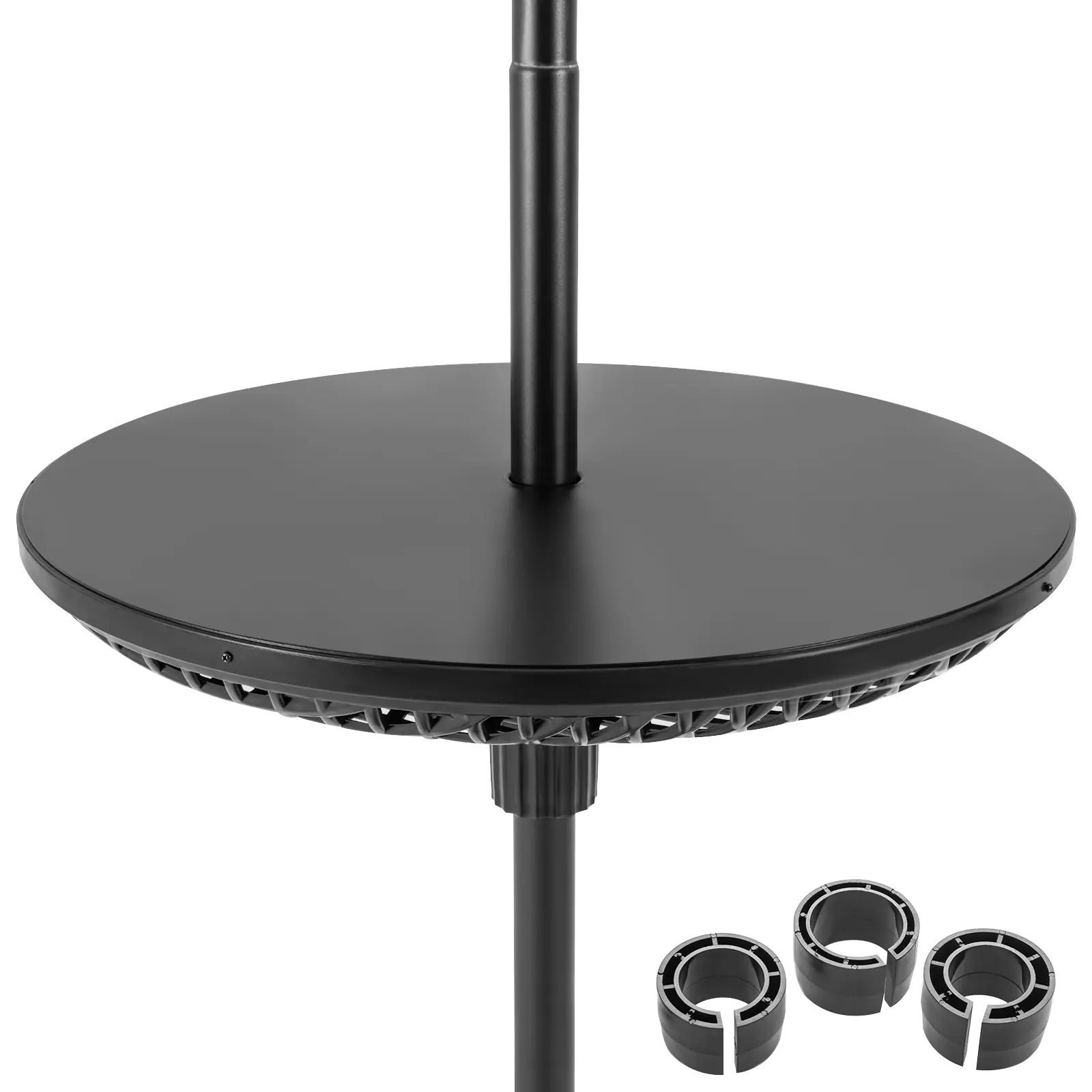 COSTWAY - Patio Umbrella Table Tray Adjustable with Umbrella Poles-Black COSTWAY - Patio Umbrella Table Tray Adjustable with Umbrella Poles-Black