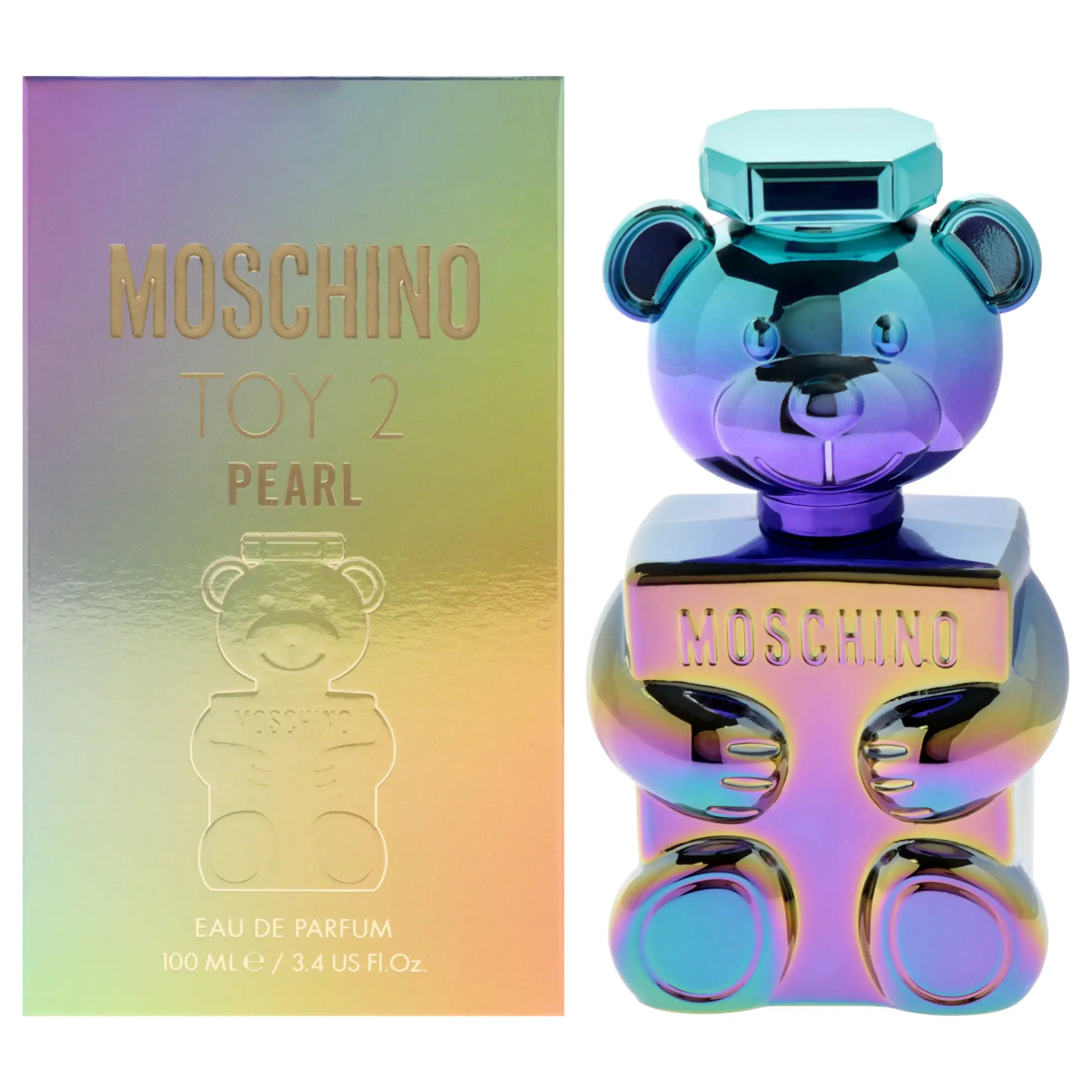 Moschino Toy 2 Pearl EDP Spray for Women, 3.4 oz (100ml) 3 to 3.9 fl oz, Vibrant Scent with Iridescent Glass Bottle & Iridescent Finish, Unique Gifts Option