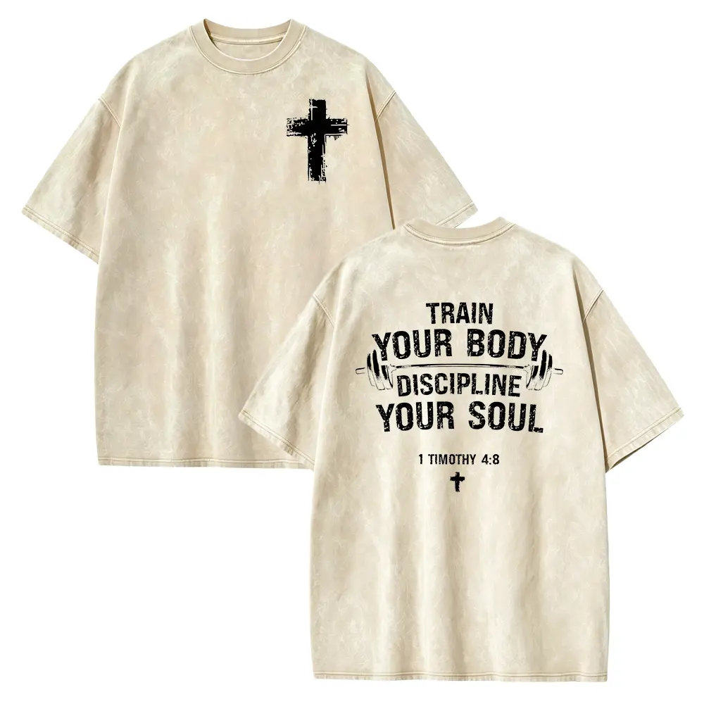 Train Your Body Discipline Your Soul T-Shirt Christian Gym Shirt Religious Dad Gift Jesus And Gym Tee Bible Verse