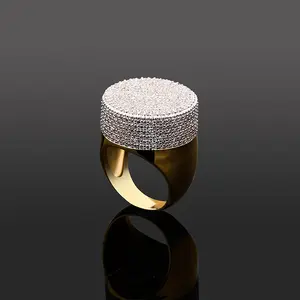 Micro-inlaid zirconia gold-plated hip-hop ring with micro-set crystals, a solid gold ring |     Everyday charm stacked statement jewelry is the perfect gift for him