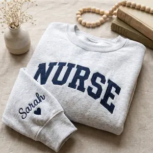 Embroidered Nurse Sweatshirt, Nurse Hoodie, Nurse Pullover, Gift for Grad, Gift For Her, New Nurse Gift, Nursing School Shirt