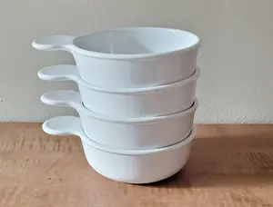 Vintage 4 Corning Ware Grab-It White Single Serve 150-B .4L