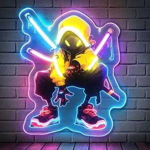 Cyberpunk Style Wall-Mounted LED Neon Sign, USB Powered Adjustable Light, Acrylic Material, Ideal for Gaming Room, Fashion Store, Bar, Party Decor