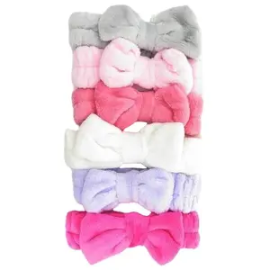 Big Bowtie Fuzzy Spa Headband Scrunchie