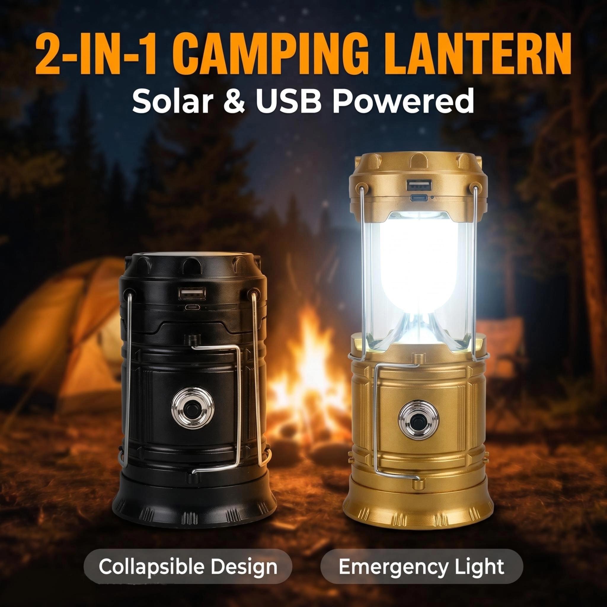 4-Piece Collapsible Portable LED Rechargeable Lanterns - Lightweight Waterproof Mini Solar Recharge Wireless Flashlight, Solar & USB Charging for Indoor/Outdoor Emergency Use, Mini Solar Lanterns sohochic