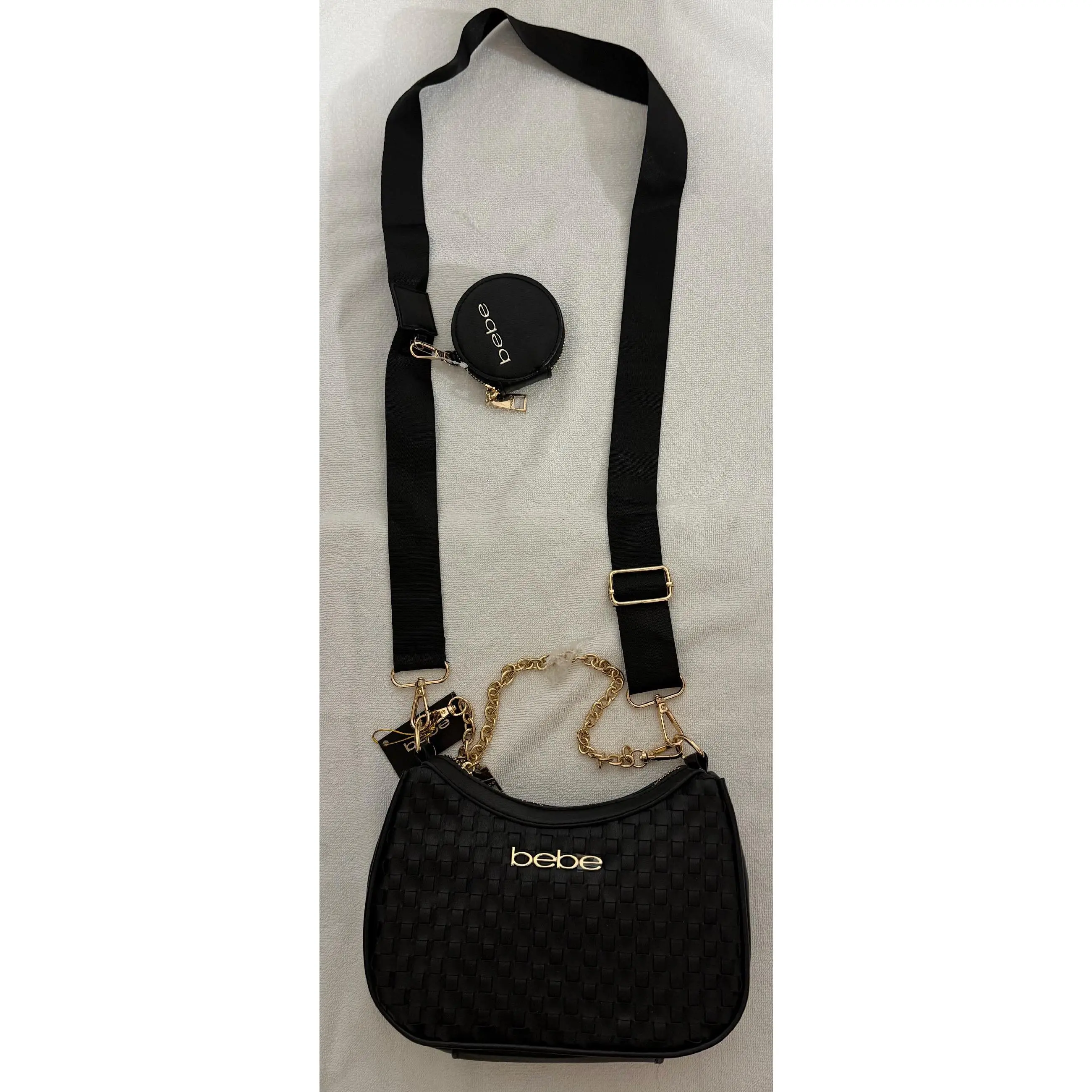 Bebe Yara Woven Crossbody Bag w/ Coin Purse - NEW