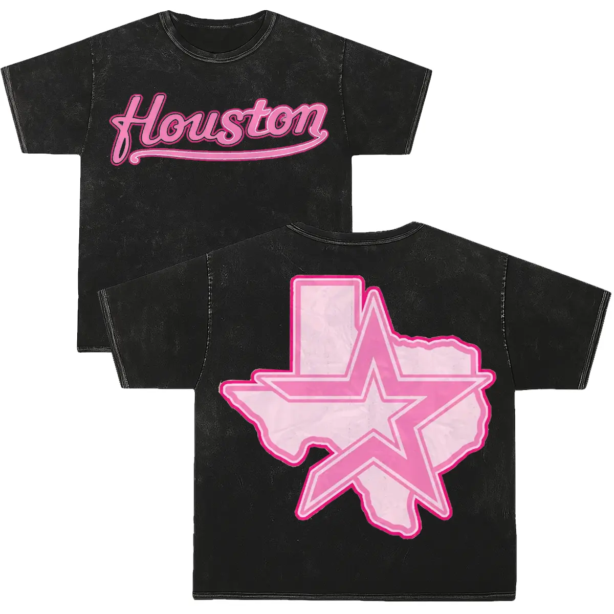 Pink College Houston Texas Camo Oversize Wash Tee, Houston Camo Shirt, Houston Girl Shirt, Baseball shirt, Womenswear, Menswear
