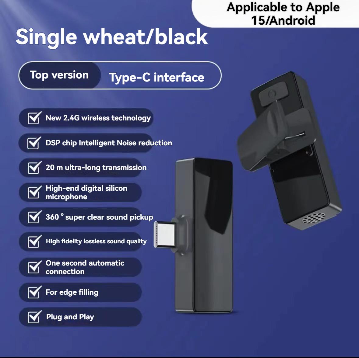 Mini Wireless Mic for iPhone & Android [Plug-Play] - Noise Reduction Lapel Microphone for TikTok, Zoom & Vlogging