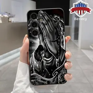 Phone Case Compatible with Galaxy S23 Ultra S24 Plus S25 S22+ Prayer Straight Edge Scratch-resistant Ultra Slim Back Cover Gift for  Boy Casing Smartphone