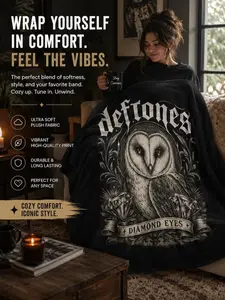 Deftones Diamond Eyes Blanket Gothic Owl Throw Cozy Alternative Home Decor Soft Plush Music Inspired Blanket All Seasons Blankets Throw Blanket Birthday Anniversary Holiday Christmas Halloween