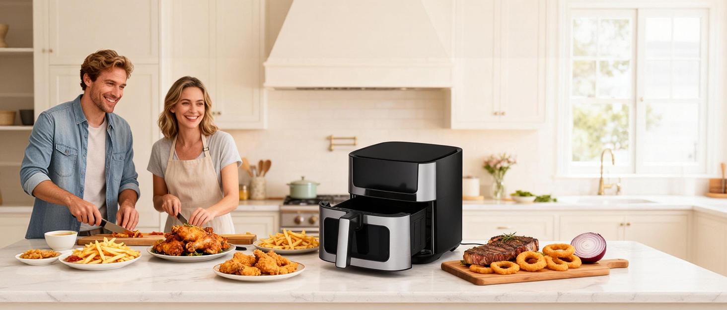 Sweetcrispy 6.34QT Air Fryer with Window 8 Food Presets 400°F Max Heat 90-Min Timer Nonstick Dishwasher-Safe Basket for Air Fry Roast Reheat Bake Stainless Steel Sweetcrispy 6.34QT Air Fryer with Window 8 Food Presets 400°F Max Heat 90-Min Timer Nonstick Dishwasher-Safe Basket for Air Fry Roast Reheat Bake Stainless Steel