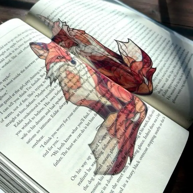 Stained Glass Fox Transparent Bookmark - Unique Design for Book Lovers