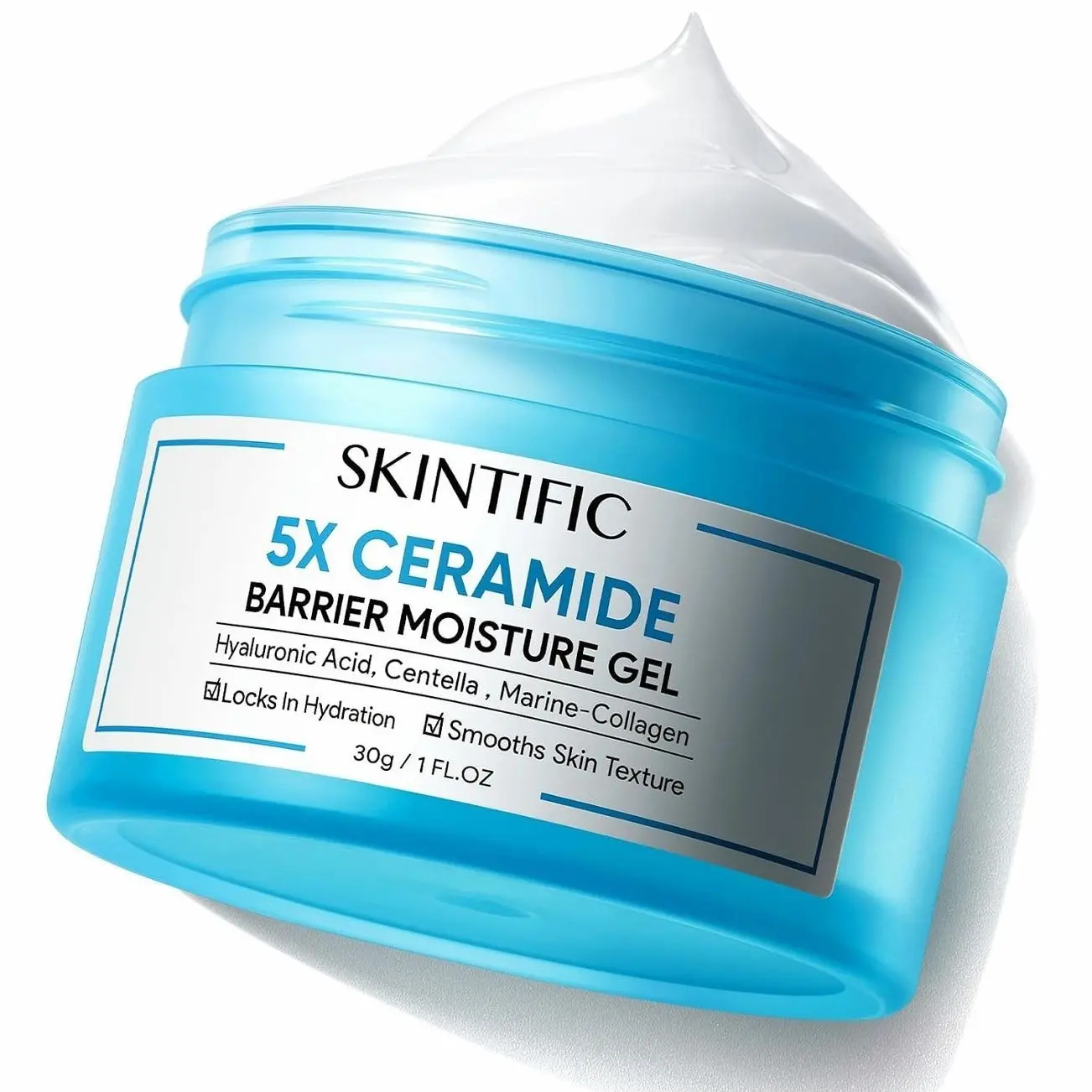 SKINTIFIC Face Moisturizer with 5X Ceramides, Hydrating Moisture Barrier Repair Cream for Oil/Dry Skin Types, Hyaluronic Acid & Centella, Daily Facial Moisturizer, Non-Comedogenic 30 g / 1 fl. oz.