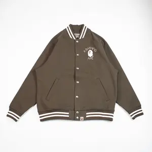 Bape Happy New Years Varsity Jacket Brown