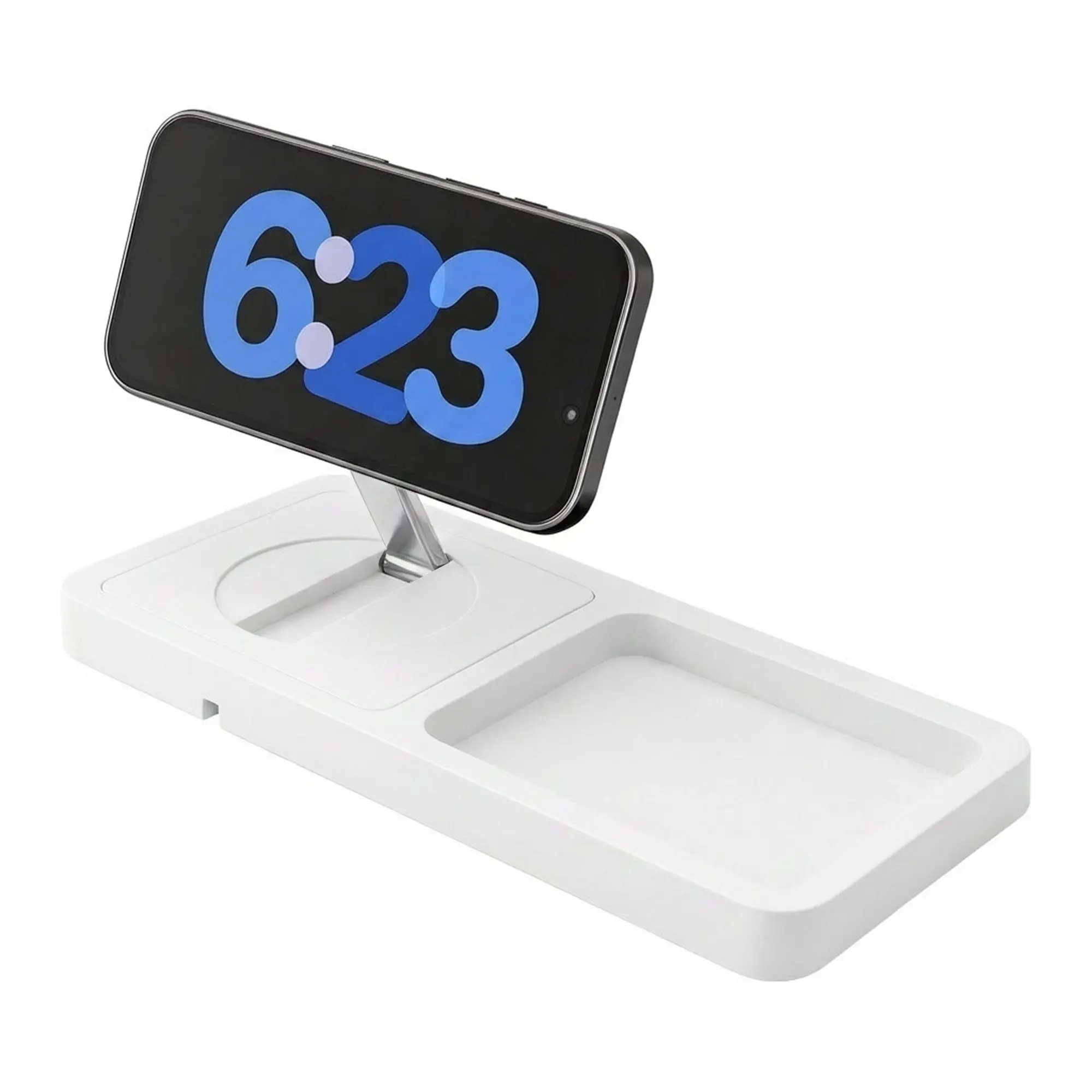 UNO TRAY - Qi2.2 Magnetic Wireless Charging Dock - Rustic White
