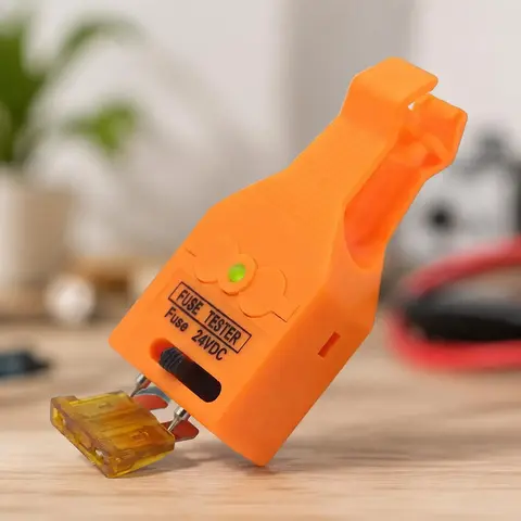 24V DC Automotive Car Fuse Tester-Puller, LED Light Diagnostic Tool, Multifunctional Extractor for Testing Mini & Standard Auto Fuses, Cars